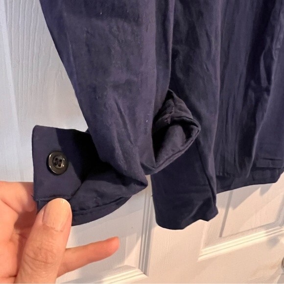 Noracora Navy Blue Vneck Plus Blouse Size XXL - Picture 7 of 7